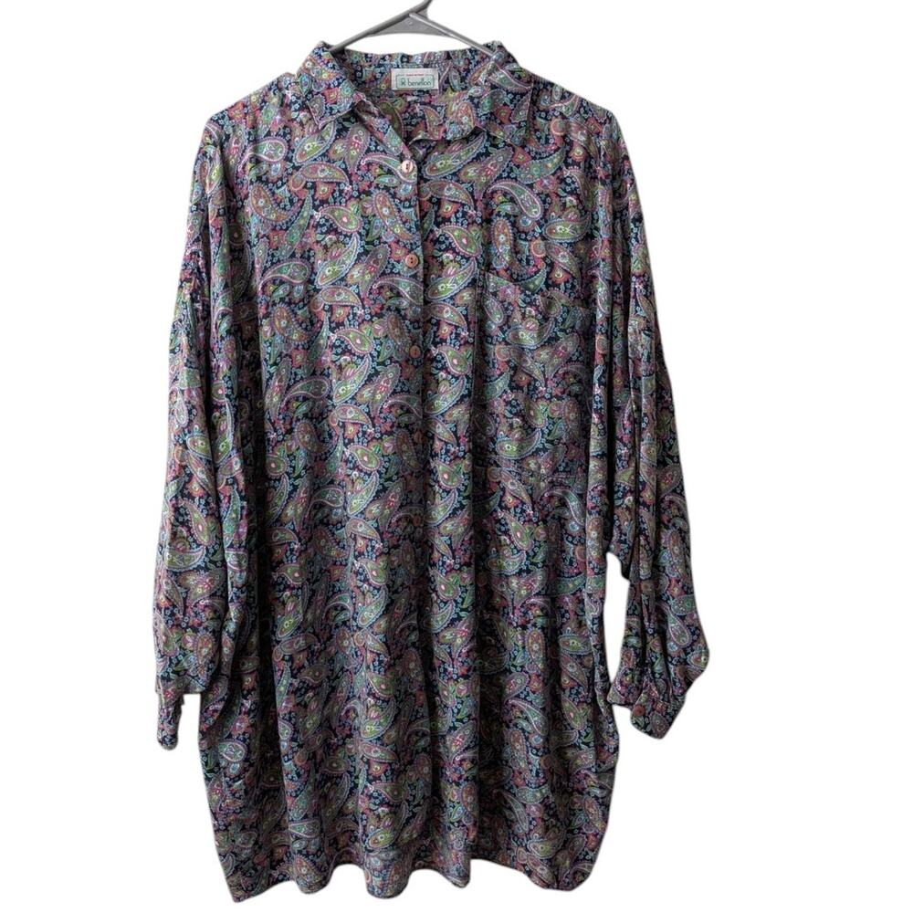 Benetton vintage 80s oversized shirt